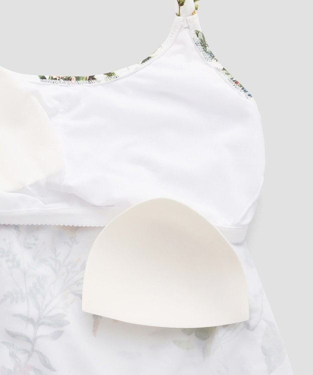 San-ai Resort（三愛水着楽園） ショルダードレス３点セット　9M・11L　【Coral veil（コーラルヴェール）】 ホワイト