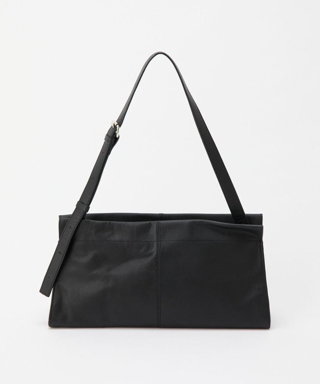 russet 【2025AW新作】レザー横長ショルダーバッグ(CE-1628) Black