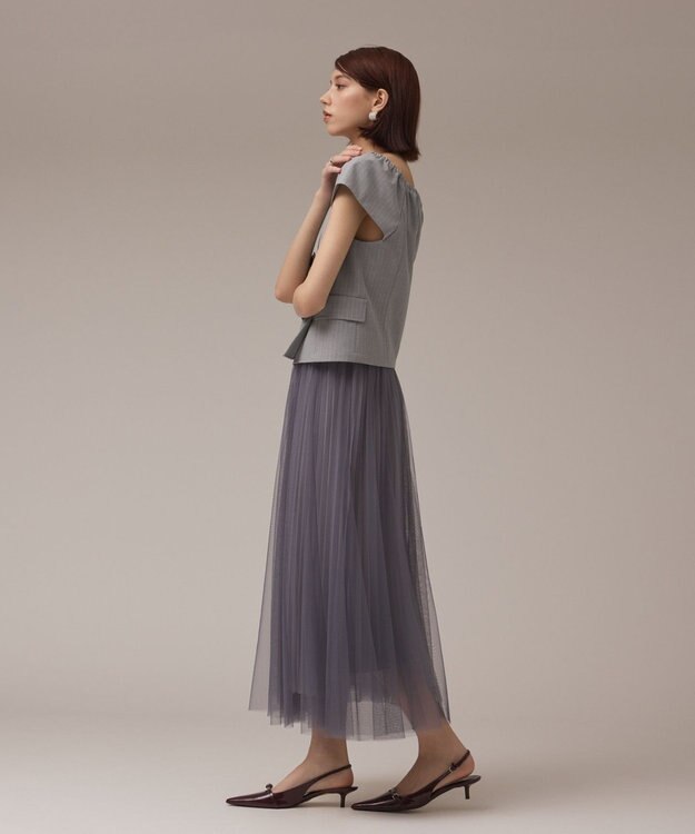 GRACE CONTINENTAL チュールリバーシブルスカート グレー