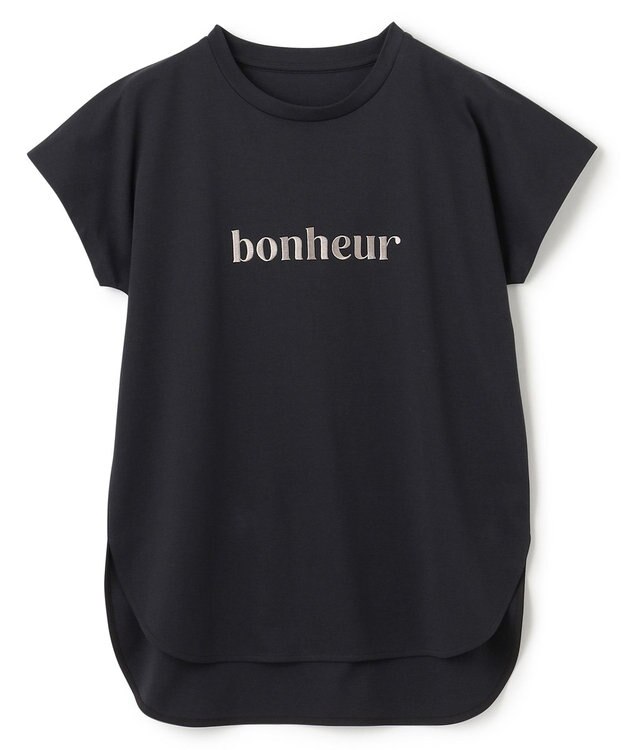 UNFILO BEAUTY FORM ロゴ刺繍フレンチスリーブTシャツ [NEW]ブラック