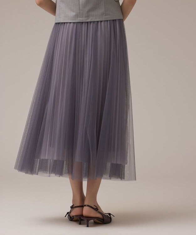 GRACE CONTINENTAL チュールリバーシブルスカート グレー