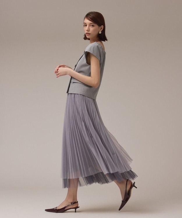 GRACE CONTINENTAL チュールリバーシブルスカート グレー