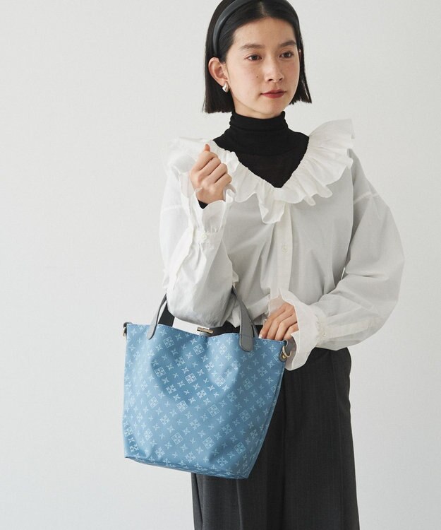 russet ナイロンジャガード2WAYミニトートバッグ(SF-260) DustyBlue