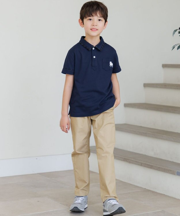 J.PRESS KIDS 【140-170cm】カノコ バックブル 半袖ポロシャツ ネイビー系