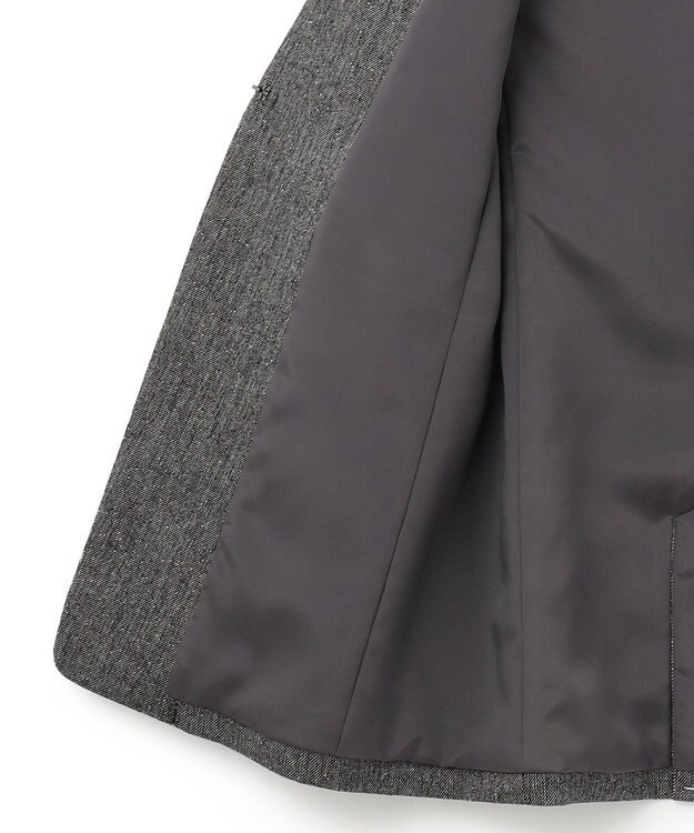 ICB ミックスヤーンツイード ノーカラージャケット グレー系7