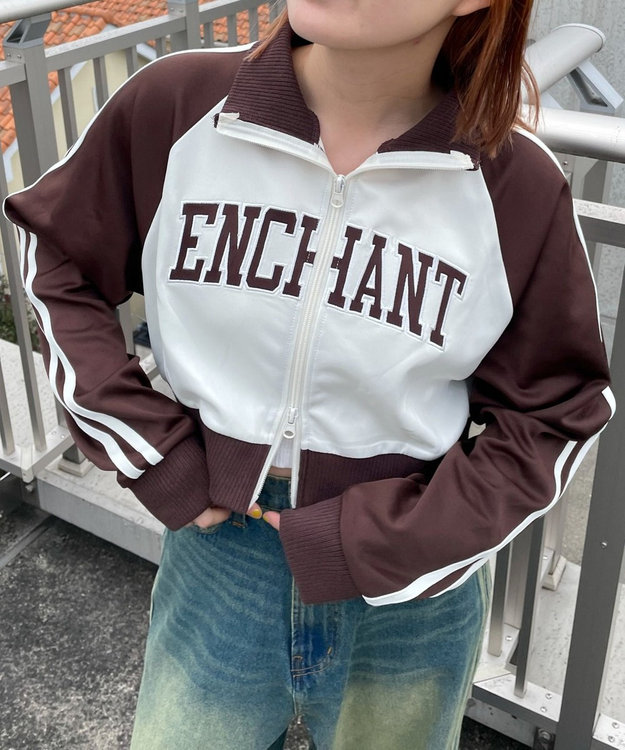 WEGO グラフィックショートトラックジャケット ブラウン