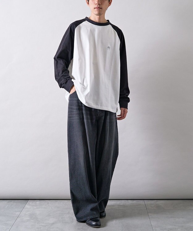 CRAFT STANDARD BOUTIQUE ワンポイント刺繍ラグランロンＴ White