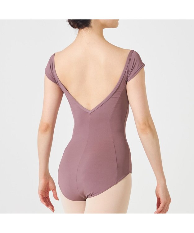 Chacott ◎【Nela ライン】キャップスリーブレオタード グレイッシュライラック