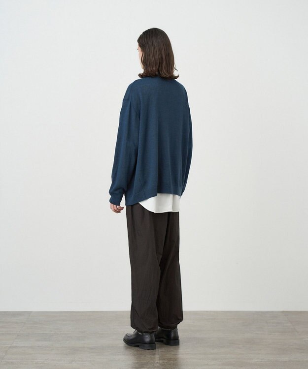 ATON HEMP KNIT | オーバーサイズカーディガン - UNISEX NAVY