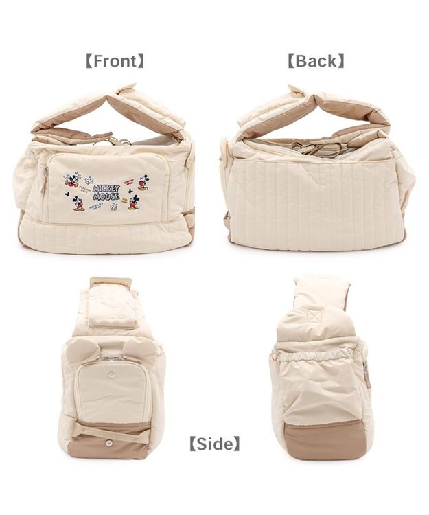 PET PARADISE ディズニー ミッキーマウス 刺繍 スリング キャリーバッグ Ｍ アイボリー