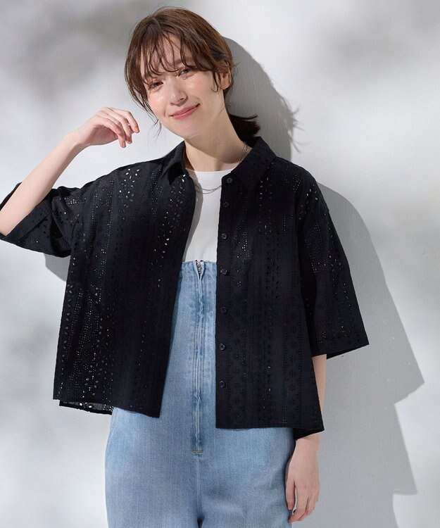 ANY エンブロイダリーシャツ ブラック