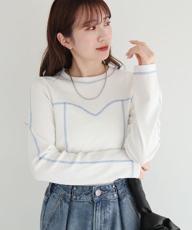 Green Parks ・ＳＵＧＡＲ　ＳＰＯＯＮ　カラーｓｔリブロンＴＥＥ Off White