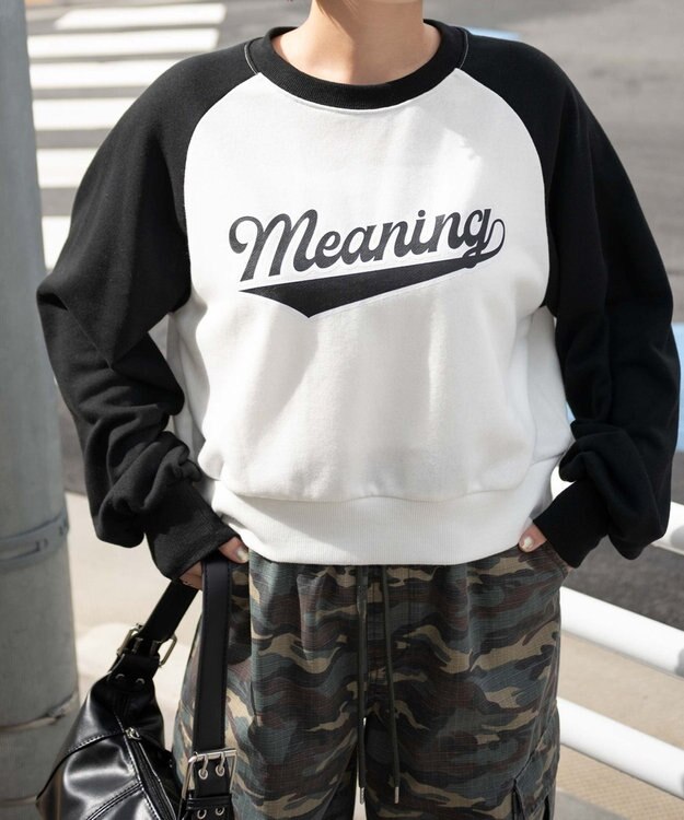 WEGO チームロゴラグランショートスウェット ブラック