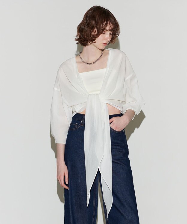 NAVE 【Nave 　洗える】マルチウェイシアーブラウス ホワイト系