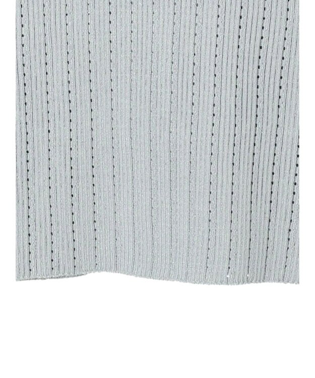 earth music&ecology ランダムリブパールニットプルオーバー Sax