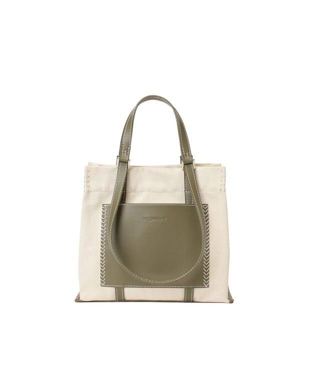 LA BAGAGERIE 【veganview】w handle canvas mini tote カーキ