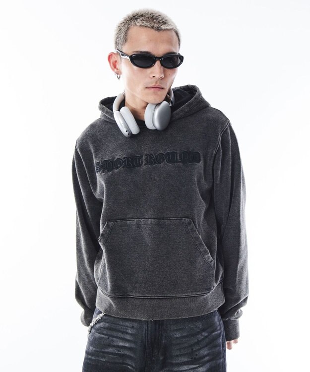 WEGO 【ユニセックス着用ITEM】コンパクトフィットロゴプルパーカー ブラックその他