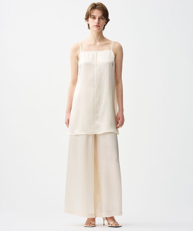 uncrave アセテートヴィンテージサテン ワイドパンツ エクリュ