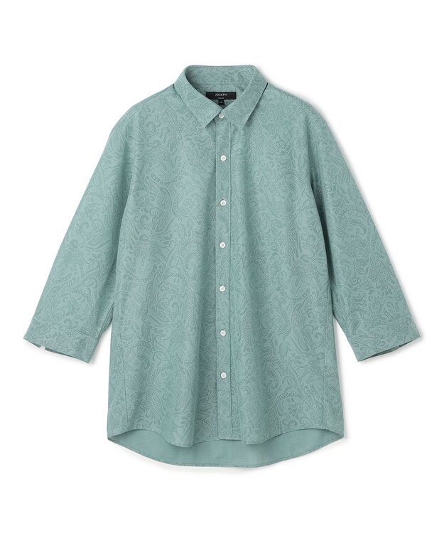 JOSEPH HOMME 【新柄】ヨシタレース　7分袖レギュラーカラーシャツ スモーキーグリーン系