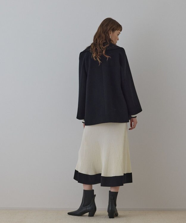 GRACE CONTINENTAL ファーポケットピーコート ブラック