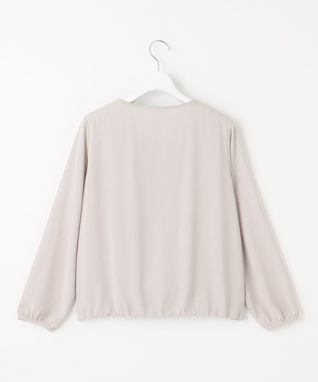 自由区 L 【洗える】ロイヤルシフォン ブラウス ライトグレー系