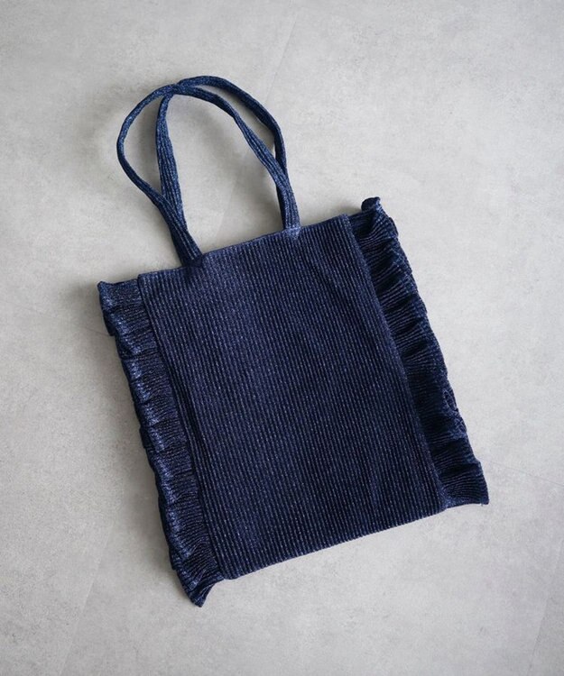 Green Parks ・ＱＵＯＮ　ラメフリルシンプルトート Blue