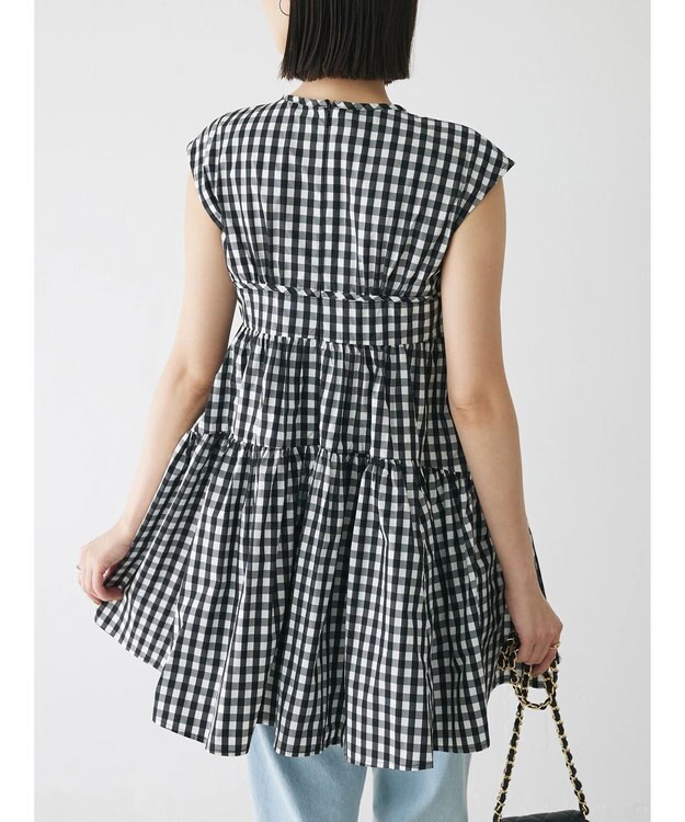 Green Parks コルセット風ミニワンピースⅡ Gingham Check