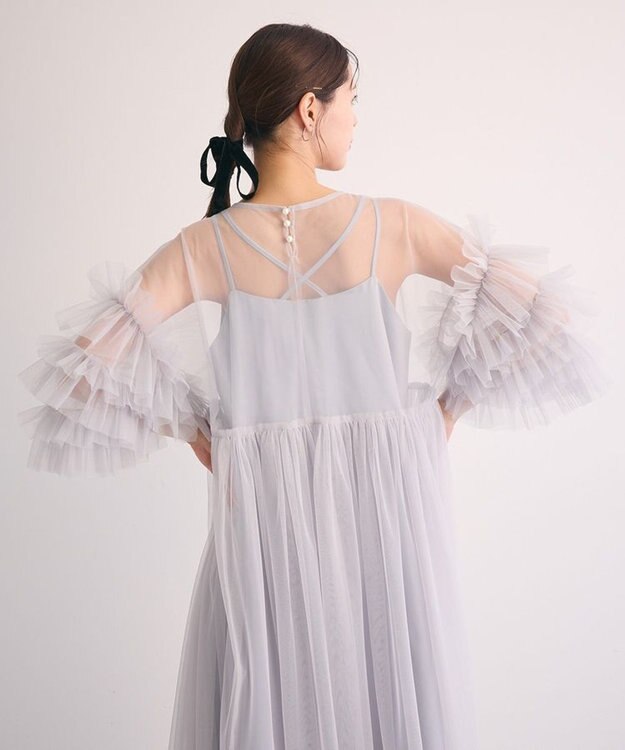 Green Parks ・Ｒａｉｌｍｅ　チュールワンピース（インナーＯＰ付） Light Gray