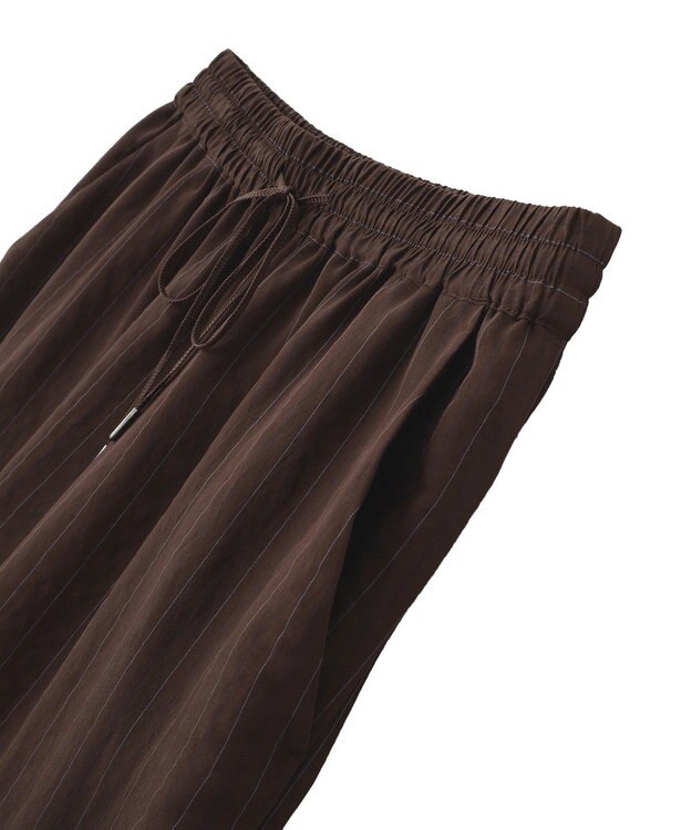 YECCA VECCA 【セットアップ対応】ストライプ柄ワイドパンツ Brown