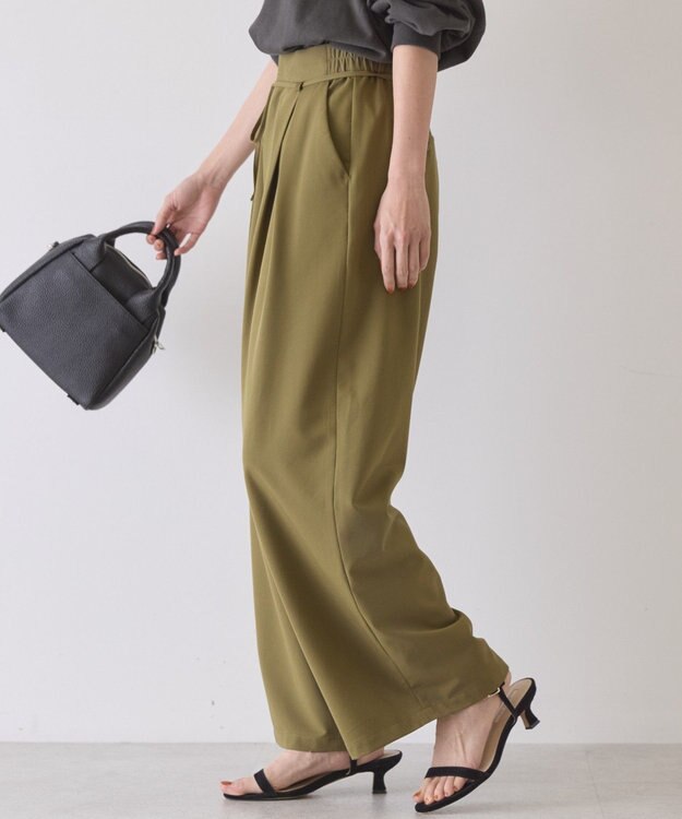 AMERICAN HOLIC リボン付きタックワイドパンツ Khaki