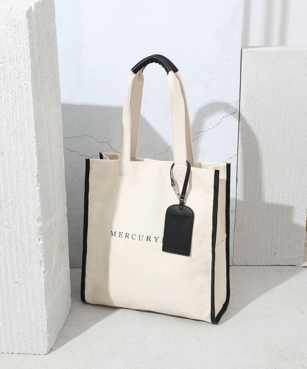 style code 【MERCURYDUO/マーキュリーデュオ】カードケース付　キャンバストートバッグ 推し活バッグ ブラック