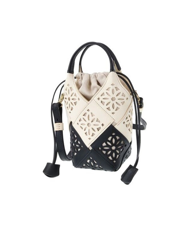 genten 【WEB限定カラー】サステナブルカットワーク ポシェット ネイビー