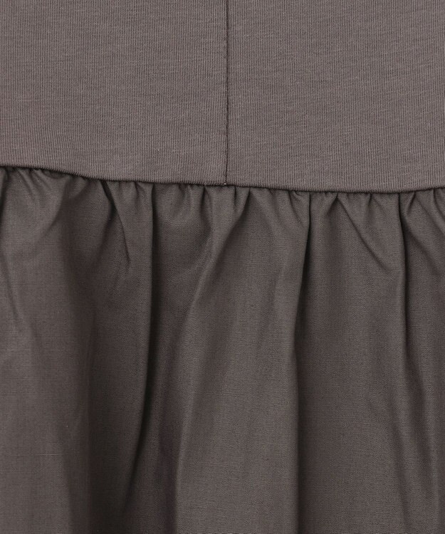 ANY L 【吸水速乾/シワになりにくい/アンチピリング】バックフレアフレンチスリーブカットソー ブラウン