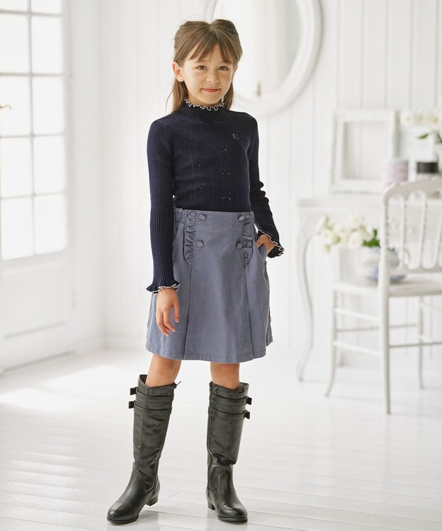 組曲 KIDS 【110-140㎝】コーデュロイ キュロット サックスブルー系