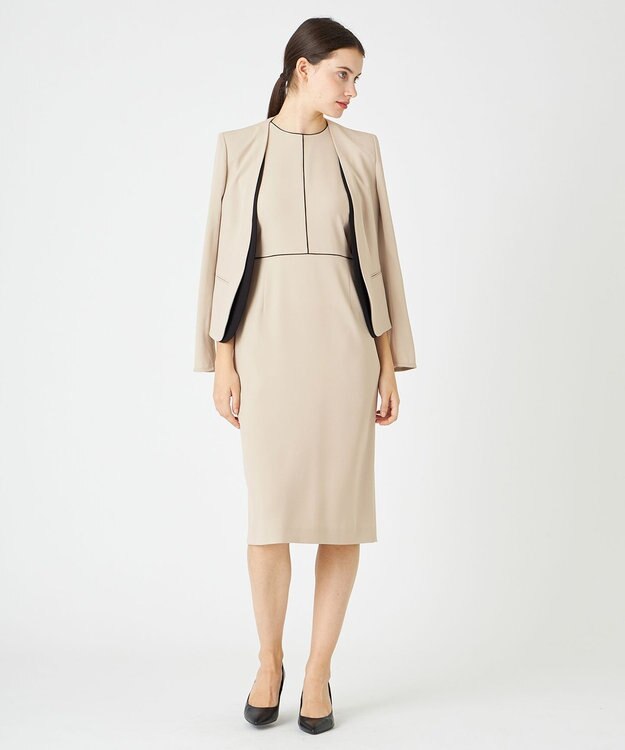 BEIGE， CINDY / ダブルカラージャケット Sand × Black