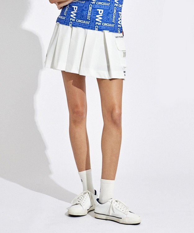 PW CIRCULUS 【UVカット / 接触冷感 / 伸縮性抜群】【WOMEN】フロントプリーツ ゴルフウェア レディース ホワイト系