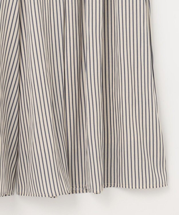 組曲 S 【春の新色追加】ギャザーライトデシン パンツ アイボリー系9（アイボリー×ブルーストライプ）