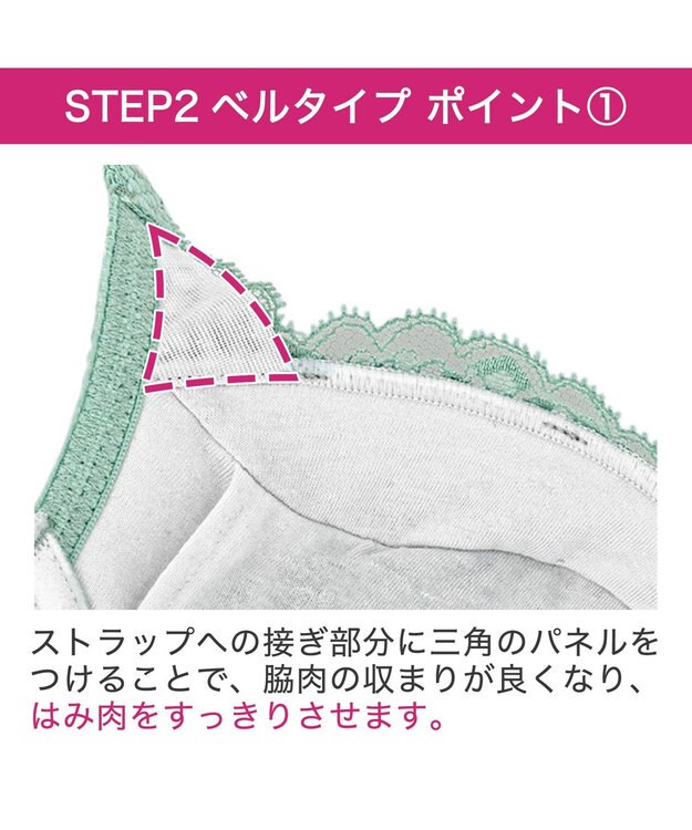BRADELIS New York 【BRADELIS New York/ 育乳ブラ・STEP2 寄せる】ベルステップ2ブラ25S1 ブラデリス 補正 ブラジャー 谷間を作るブラ ダスティグリーン