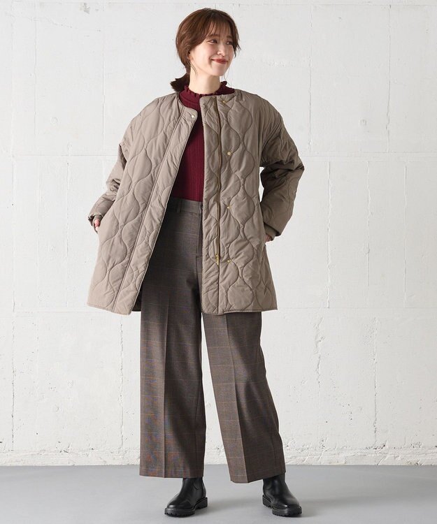 ANY L 【蓄熱保温/撥水/洗濯機可能】撥水ウォームキルトブルゾン モカ