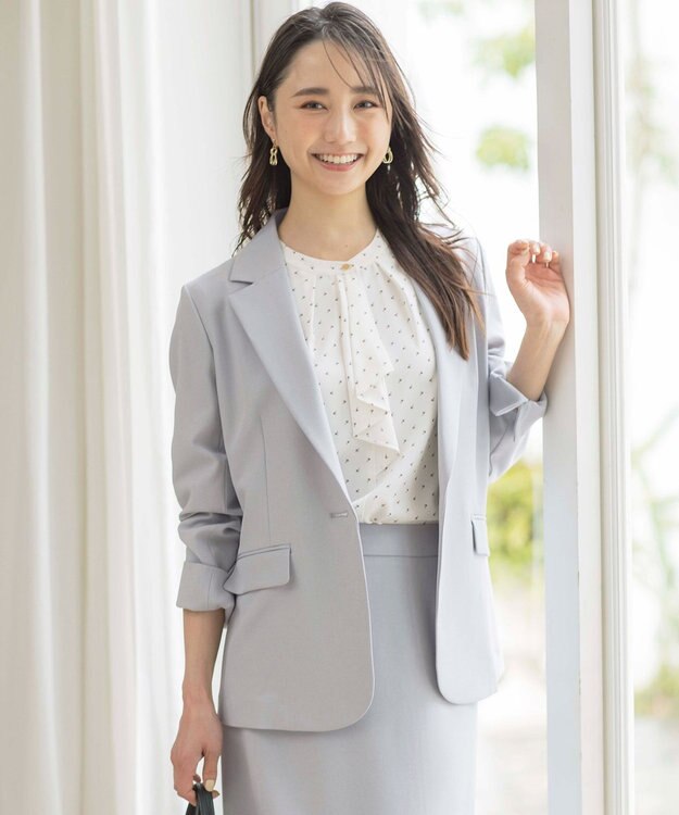 ANY SIS S 【洗える】ラッフルボウ ブラウス オフベース