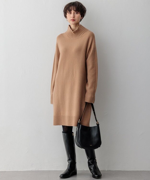 23区 S スーパージーロン ベビーメリノ ワンピース キャメル系