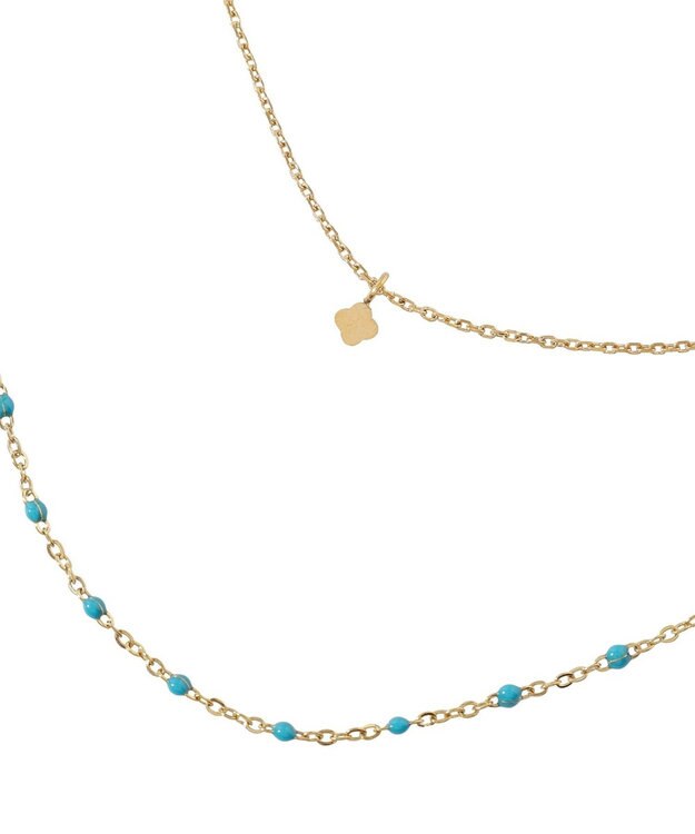 AMERICAN HOLIC 【ステンレス】プチトップカラーMIX2連ネックレス Blue