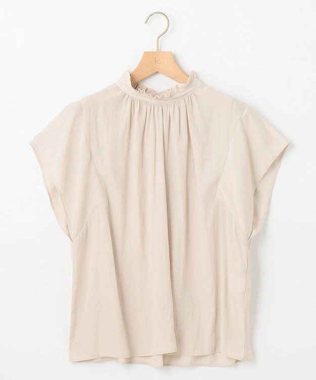 組曲 S 【前後着用可】ギャザーライトデシン ブラウス サンドベージュ系