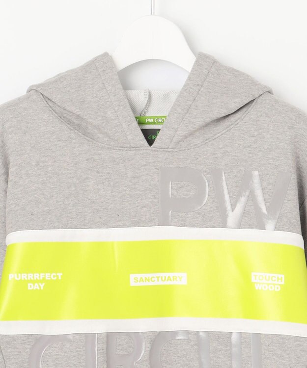 PW CIRCULUS 【WOMEN】【洗える/軽量】裏毛 ロゴ フーデッド プルオーバー ゴルフウェア レディース ライトグレー