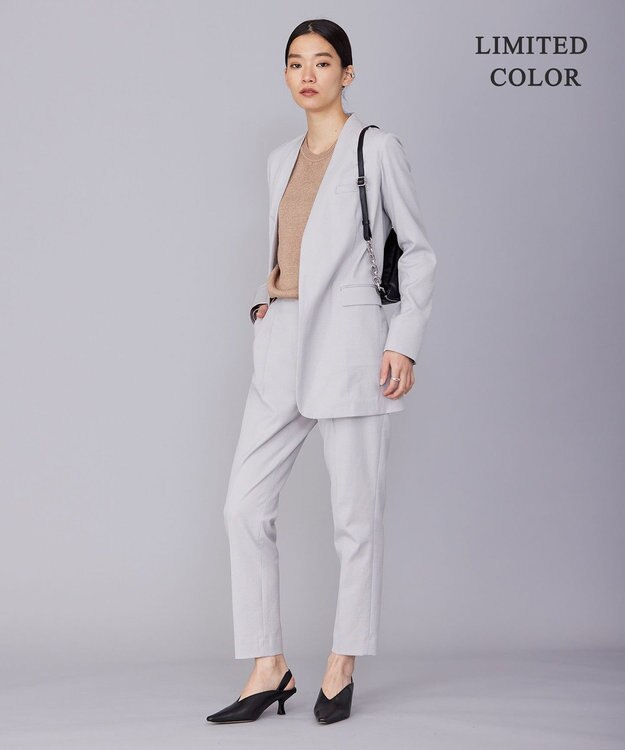 ICB L 【WEB限定カラーあり・洗える】ペーパーブレンドシャインニット 五分袖プルオーバー レディッシュブラウン系［WEB限定］