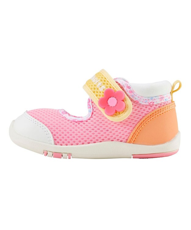 MIKI HOUSE HOT BISCUITS 【14-15.5cm】 ワンストラップ風 ダブルラッセル セカンドベビーシューズ マルチカラー