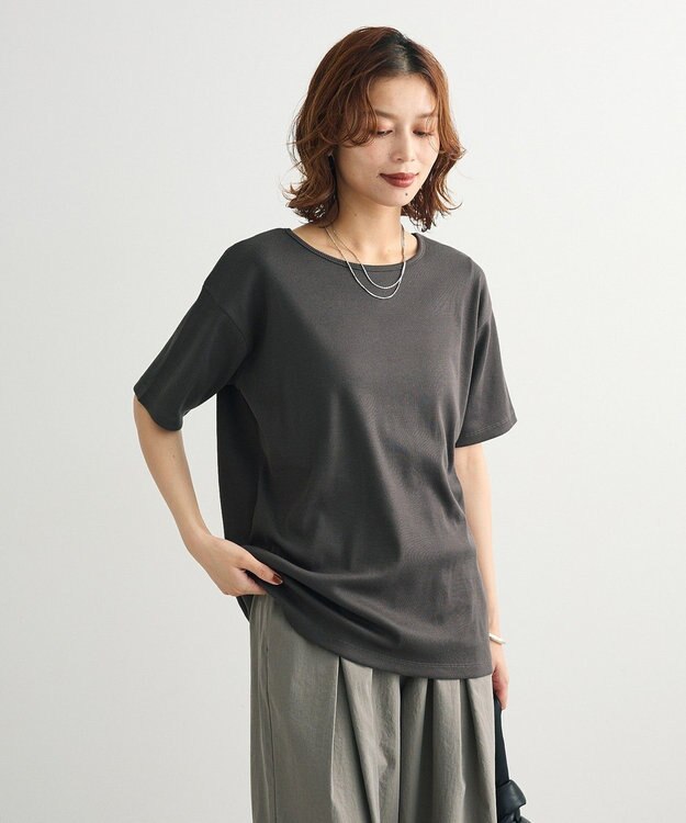 Green Parks ・Ｐｅｔｉｔ　Ｆｌｅｕｒ　リブオーバーサイズＴＥＥ Charcoal Gray