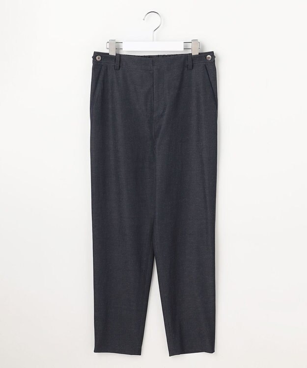 J.PRESS LADIES L 麻シェルドライ テーパード パンツ ネイビーシャンブレー系