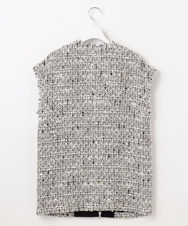 自由区 ラメキャンディーツイード ジレ モノトーン