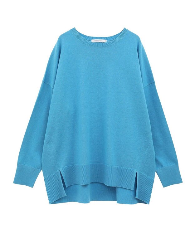 AMERICAN HOLIC 前振りロングニットプルオーバー Sax